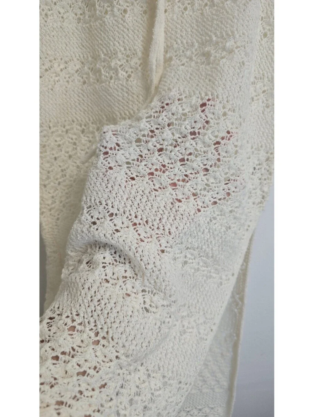 Wild Fable Women’s S Ivory Crochet Knit Maxi Skirt High Slit